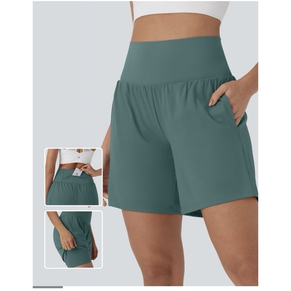 Halara Softlyzer Airy Super High‎ Waisted 2-in-1 Cool Touch Yoga Shorts  M - Picture 2 of 9